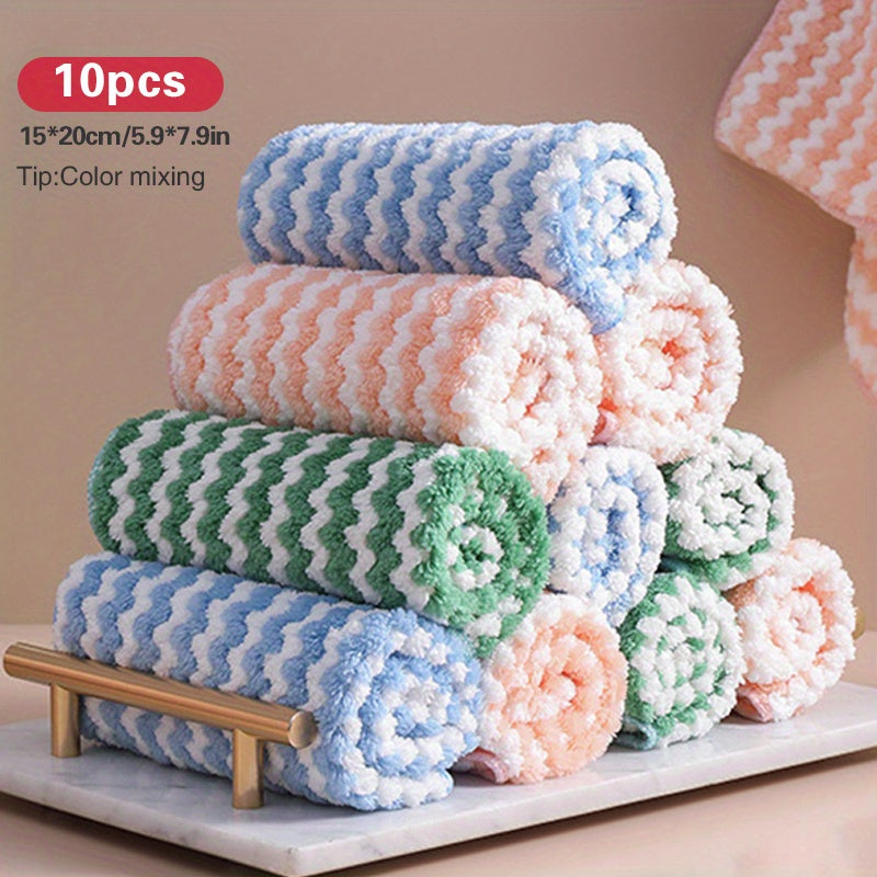 Microfiber Dish Towels Coral Fleece Cloths Random Pack