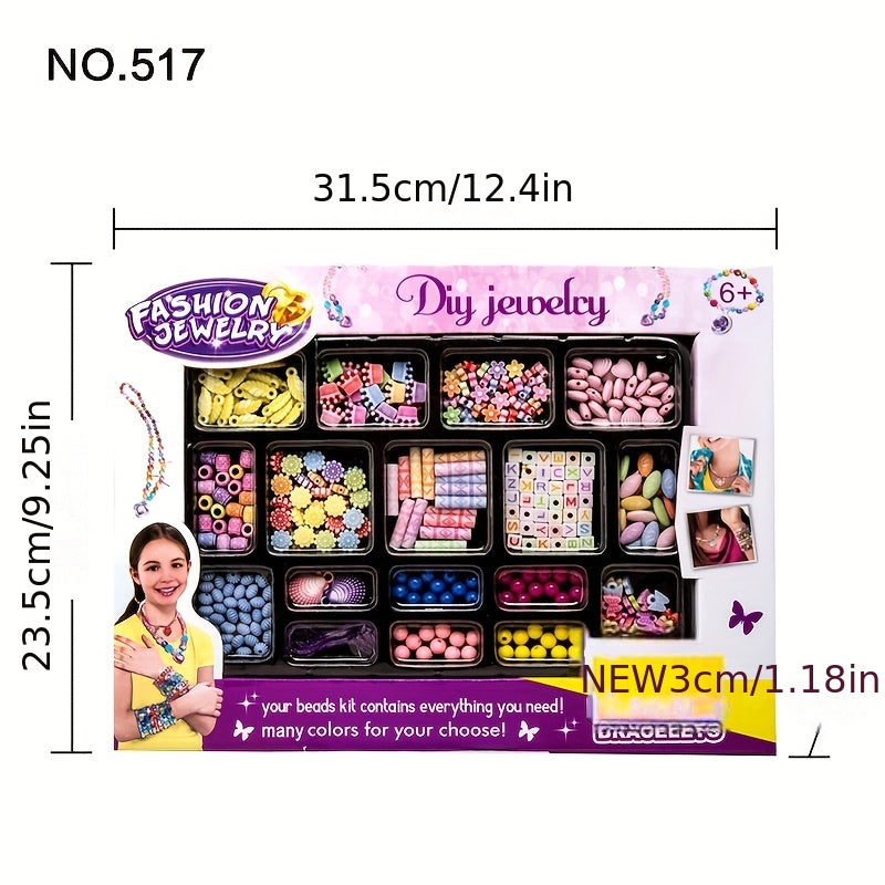 DIY Charm Bracelet Making Kit 240pcs Beads Chains Craft Girls Gift Set