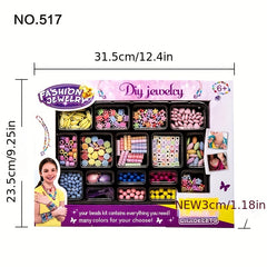 DIY Charm Bracelet Making Kit 240pcs Beads Chains Craft Girls Gift Set