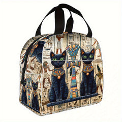 Egyptian Mural Mini Lunch Bag Insulated Cooler Tote for Work School Picnic