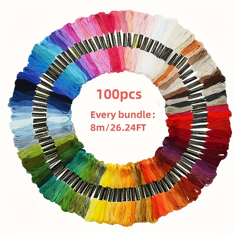 100pcs Embroidery Floss Egyptian Cotton Cross Stitch Threads