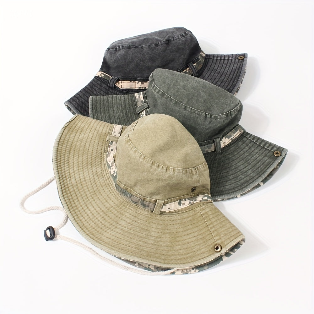 Camouflage Bucket Hat Wide Brim Sun Hat Unisex