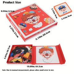 Magnetic Change Face Puzzles Car Airplane Road Travel Activities for Kids 3