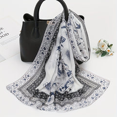 Colorful Floral Bohemia Scarf Thin Shawl Outdoor Sunscreen Head Wrap