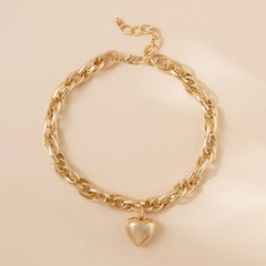 Women's Hip Hop Heart Chain Necklace
