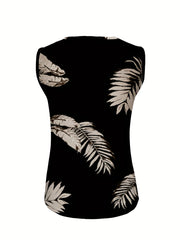 Graphic Print Tank Top V Neck Sleeveless