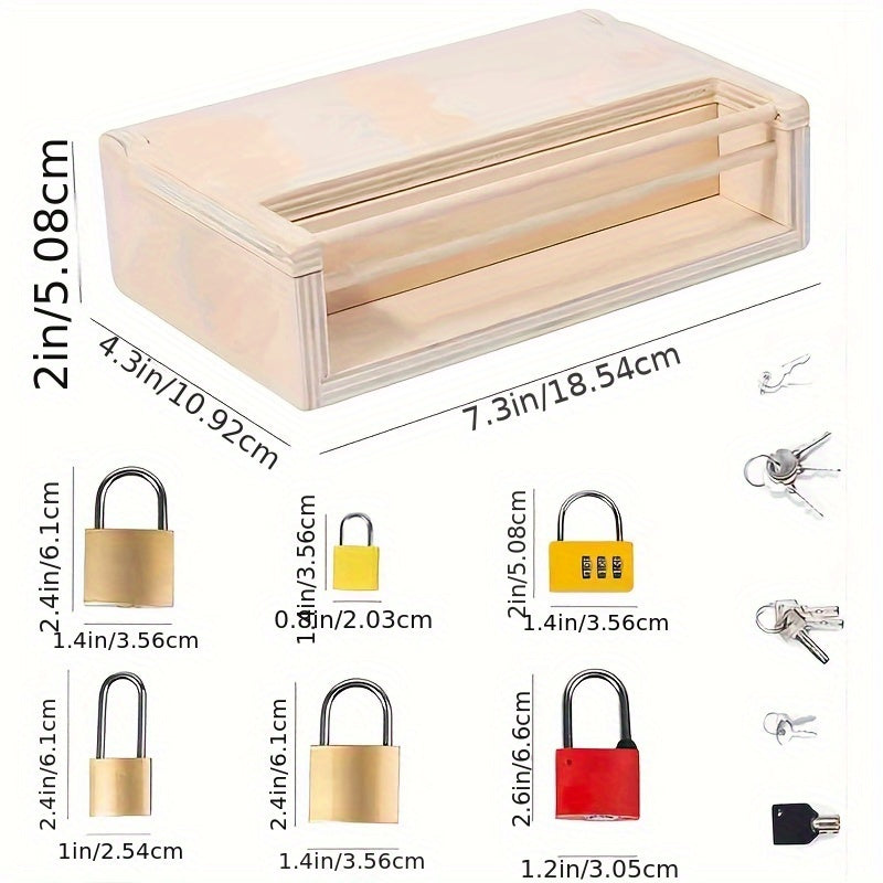 Toddler Lock and Key Toy Set for Learning - Educational Wood Toy