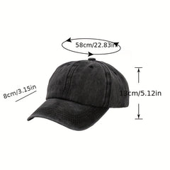 Washed Cotton Baseball Cap Retro Peaked Cap Solid Couple Cap