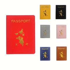 Map Pattern Passport Cover Holder Travel Case Unisex