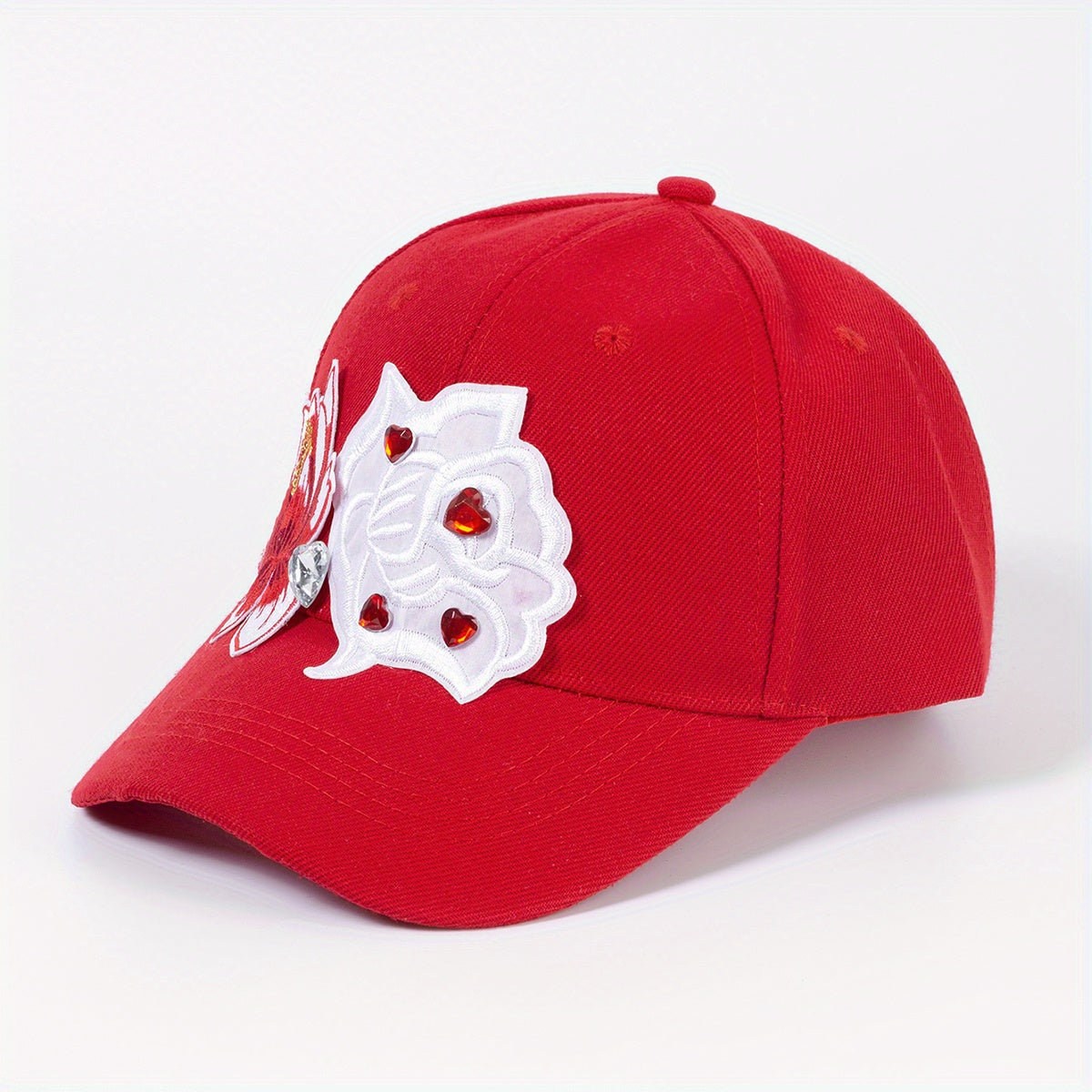 Flower Embroidery Patch Baseball Cap Sun Hat for Women