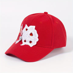 Flower Embroidery Patch Baseball Cap Sun Hat for Women