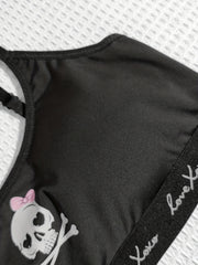 Skull Print Halloween Bra & Panties Set