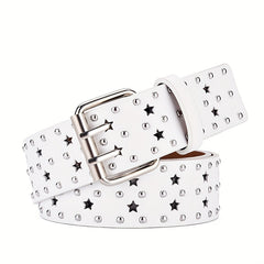 Women's Vintage Star Hollow Belt PU Leather Pants Jeans Belts