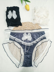 3pcs Contrast Mesh Briefs Comfy & Breathable Intimates Panties