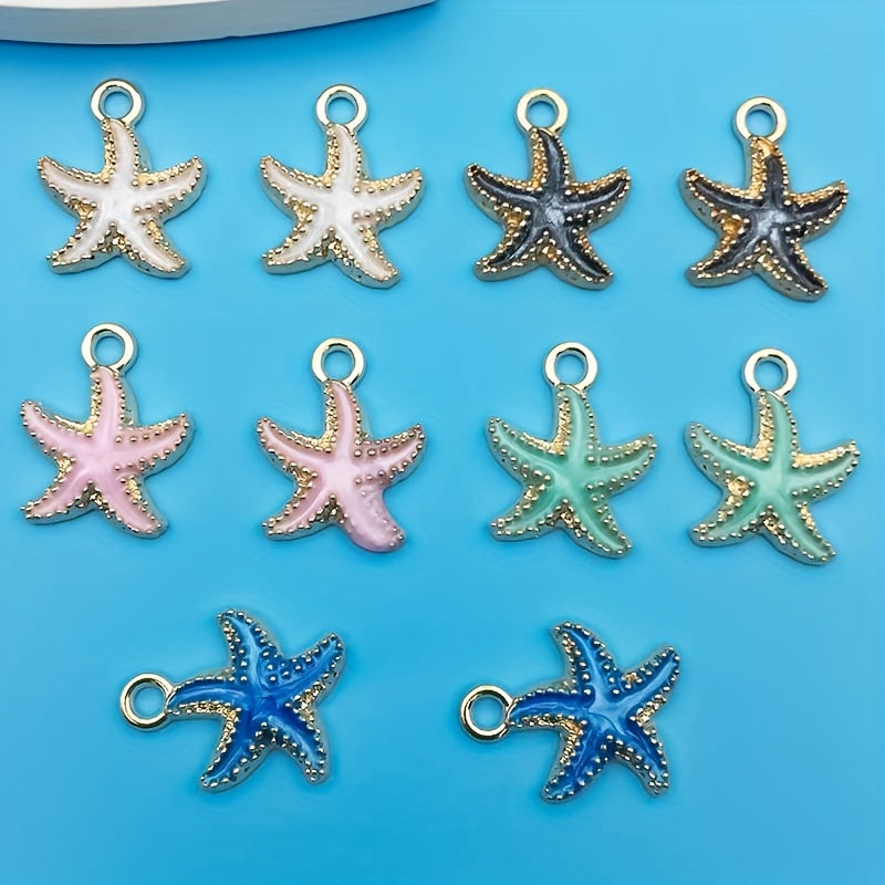 10pcs Zinc Alloy Starfish Pendants for DIY Jewelry Making
