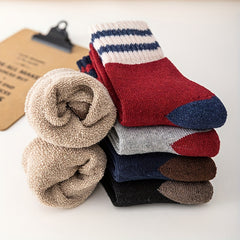 5 Pairs Striped Colorblock Socks - Women's Mid Tube Stockings