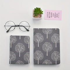 Floral Printed Linen Cloth Notebook A5 Hard Cover Notepad