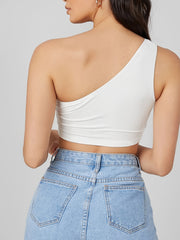 Women's Asymmetric Skinny Crop Tank Top