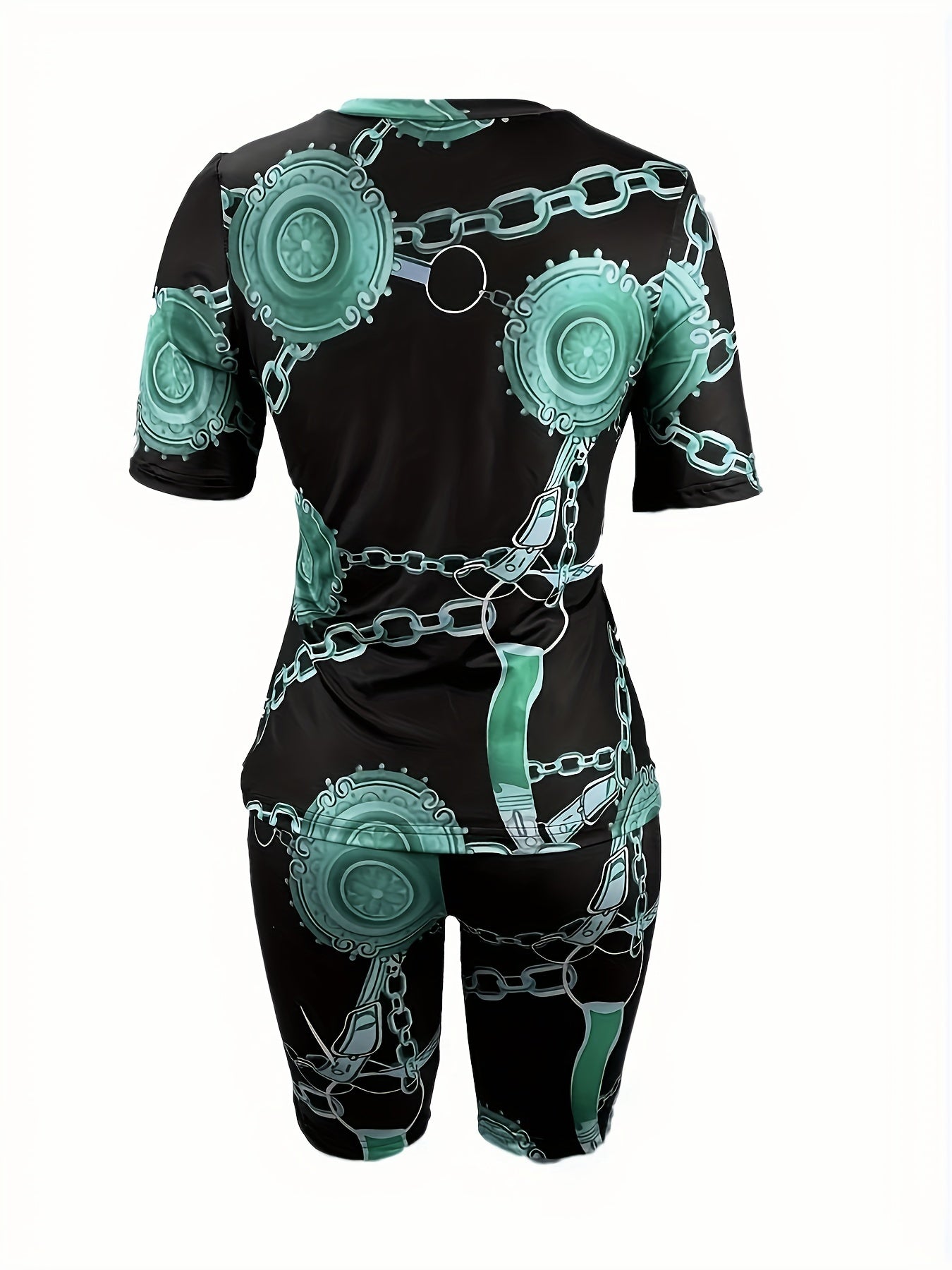 Hourglass Chain Print Casual Two piece Set