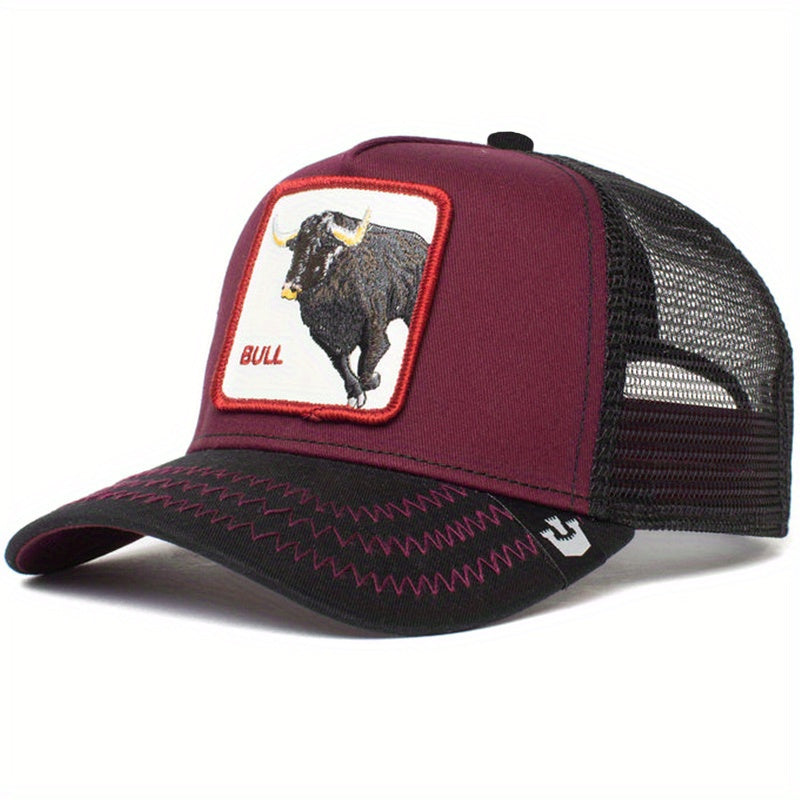 Classic Animal Patch Baseball Cap Cotton Mesh Breathable Sports Trucker Hats