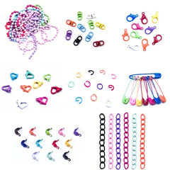Mixed Alloy Open Ring Lobster Clasp Hook Ball Chain Jewelry Making DIY Finding