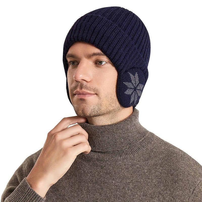 Fashionable Sport Windproof Knit Thickened Beanie Hat Autumn Winter Warm Ski Col