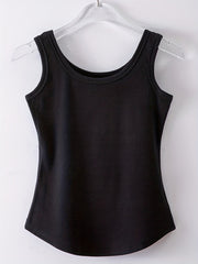 Women's Solid Crew Neck Tank Top for Summer