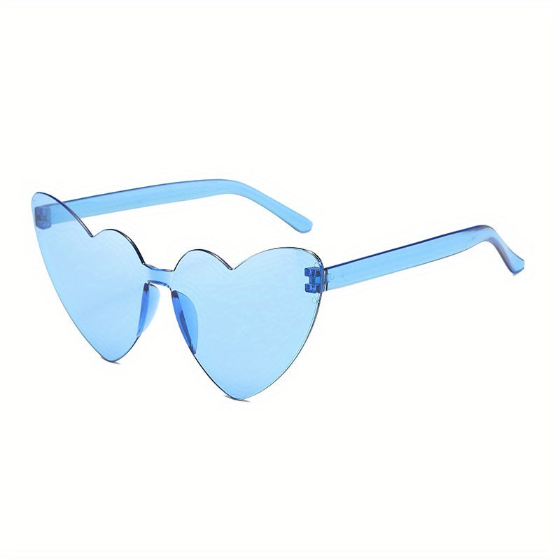 Heart Sunglasses For Women Men Solid One piece Jelly Glasses For Summer