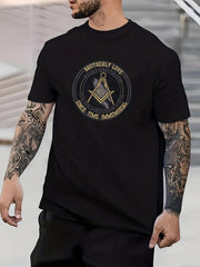 Geometric Pattern Men's Crew Neck T-shirt for Summer
