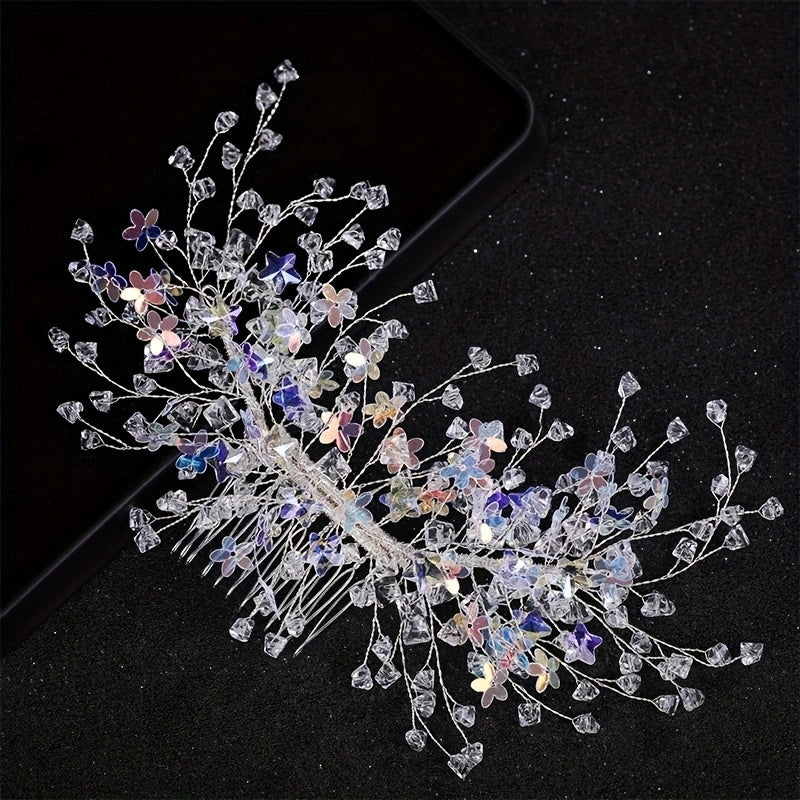 Rhinestone Faux Pearl Hair Comb Wedding Headwear