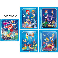 Reusable Watercolor Magic Book for Kids - Learn Painting Animals and Cartoons
