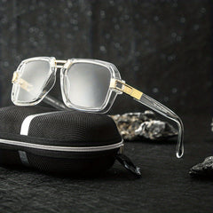 Men's Square Frame Sunglasses Unisex Steampunk UV Protection Glasses