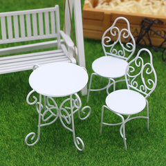 Mini Iron Outdoor Tea Table Chair Set - Birthday Gift