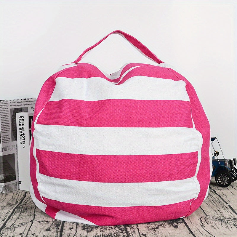 Striped Pattern Toy Storage Bag Large Capacity Organizer