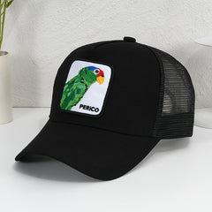 Parrot Patch Baseball Cap Mesh Trucker Hat Adjustable Sunshade Dad Hat
