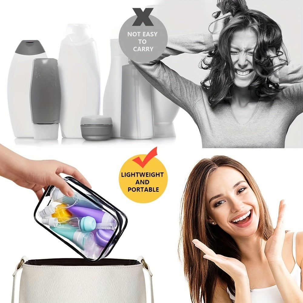 20 Pcs Leak Proof Silicone Travel Bottles Set - TSA Approved Toiletry Containers