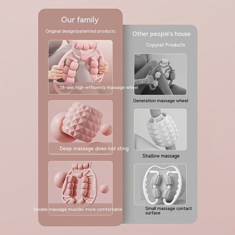 18 Wheel Leg Ring Clip Yoga Fitness Body Massage Roller