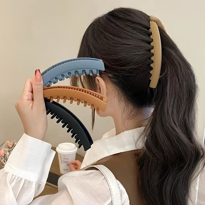 2pcs Banana Hair Clip Non Slip Hair Ponytail Clip Fine Hair Accessories