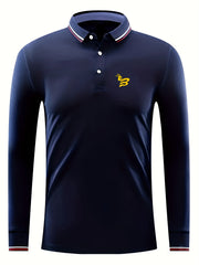 Men's Bee Print Long Sleeve Sports Shirt Top