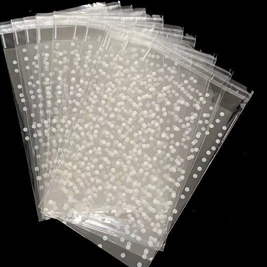 100pcs Dots Cellophane Ziplock Bags For Snacks Toy Packaging