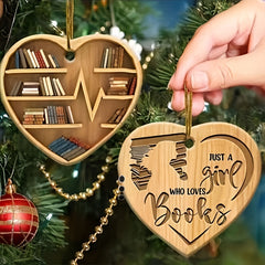 Acrylic Charm Round Love Heart Bookshelf Pendant Christmas Tree Decor