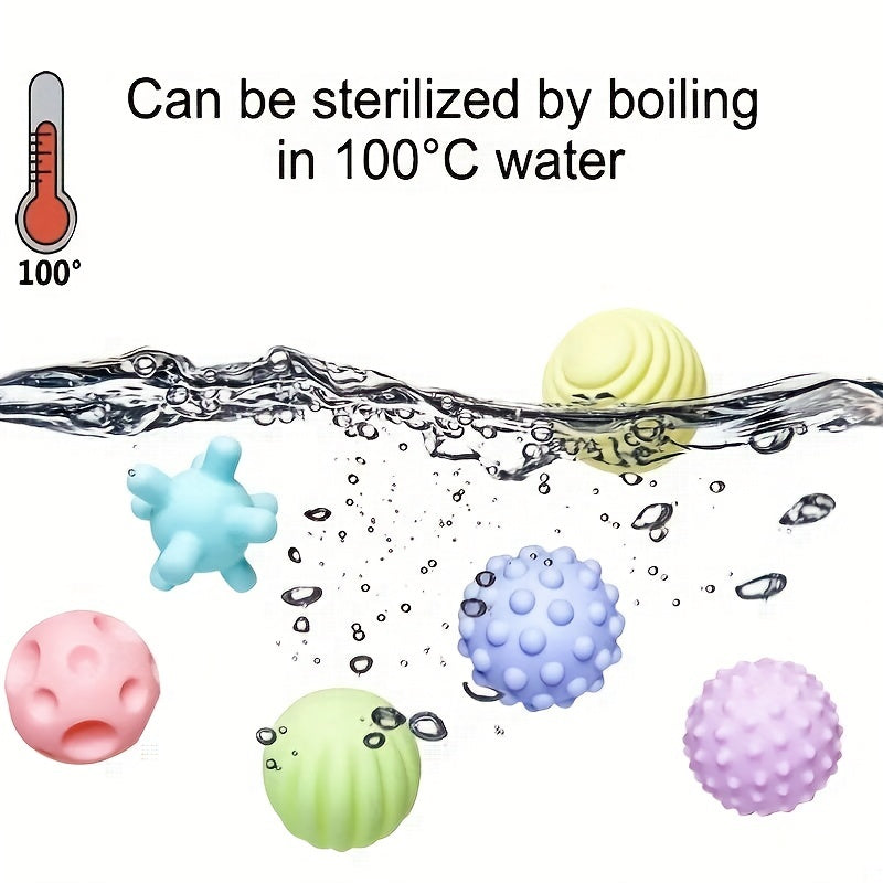 6pcs Children's Toy Balls Soft Rubber Splashing Sound Baby Hand Holding Toy