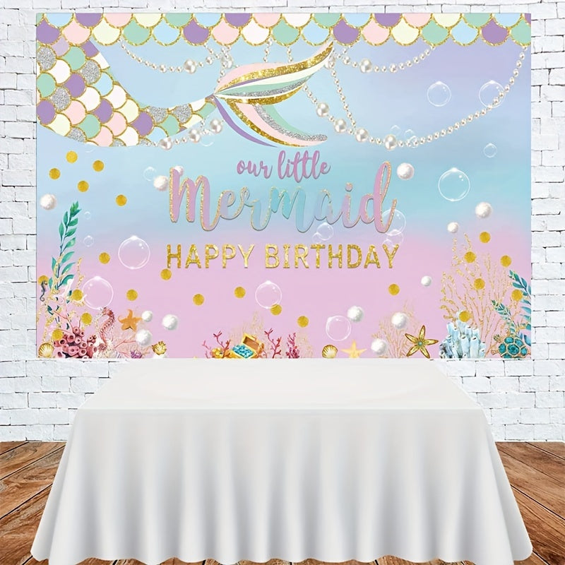 Mermaid Party Background Cloth Birthday Party Decoration Supplies