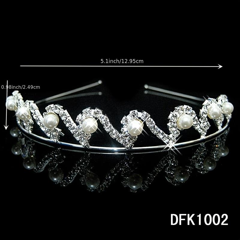 Silver Tiara Headband Girls Princess Tiaras Rhinestone Crown