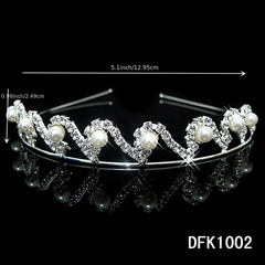 Silver Tiara Headband Girls Princess Tiaras Rhinestone Crown