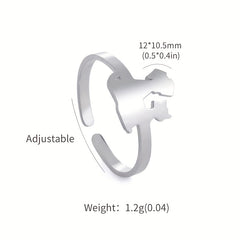 Animal Pet Dog Cat Ring Stainless Steel Adjustable Ring