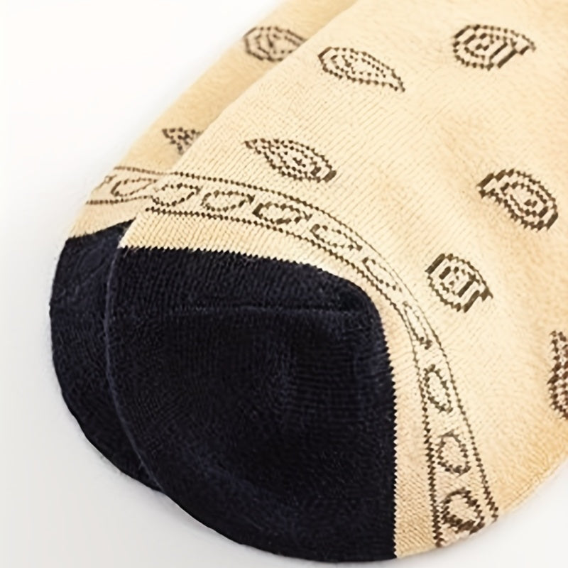 4 Pairs Geometric Pattern Socks Women's Mid Tube Stockings