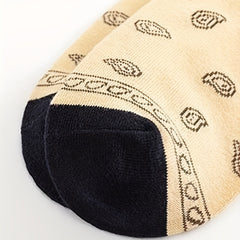 4 Pairs Geometric Pattern Socks Women's Mid Tube Stockings