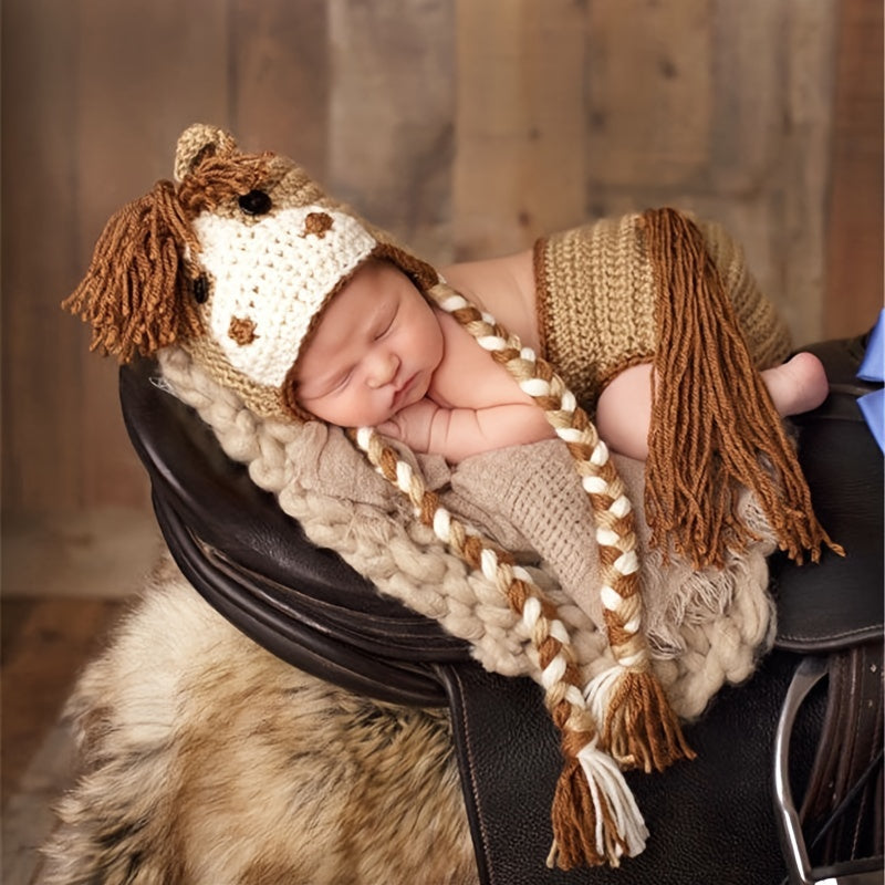 Newborn Photography Props Pony Wool Set Baby Shower Souvenirs