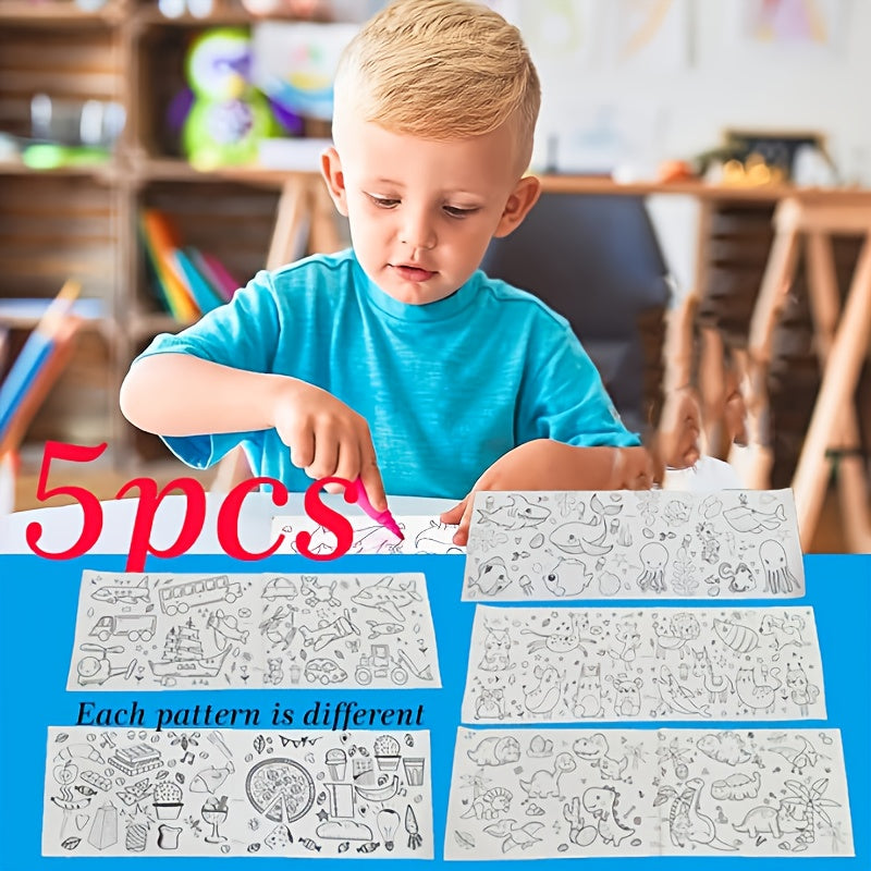 Creative Drawing Roll for Kids - 3 Sizes of Paper, Underwater World Theme